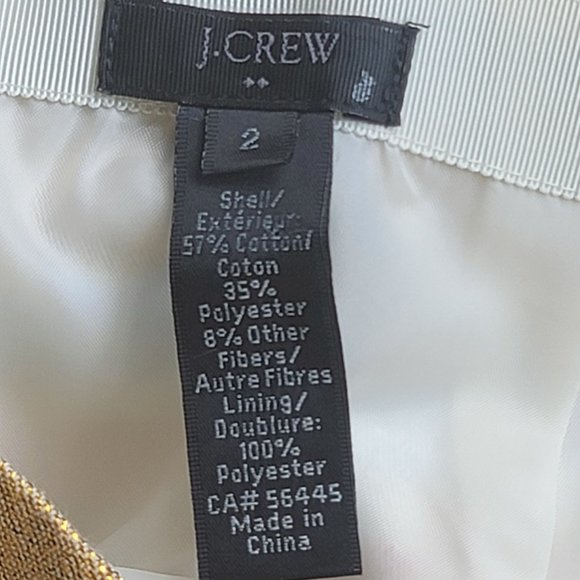 J. Crew Women's Multicolor Strip Metallic Gold Tone Mini Skirt. Size 2 - Picture 2 of 6
